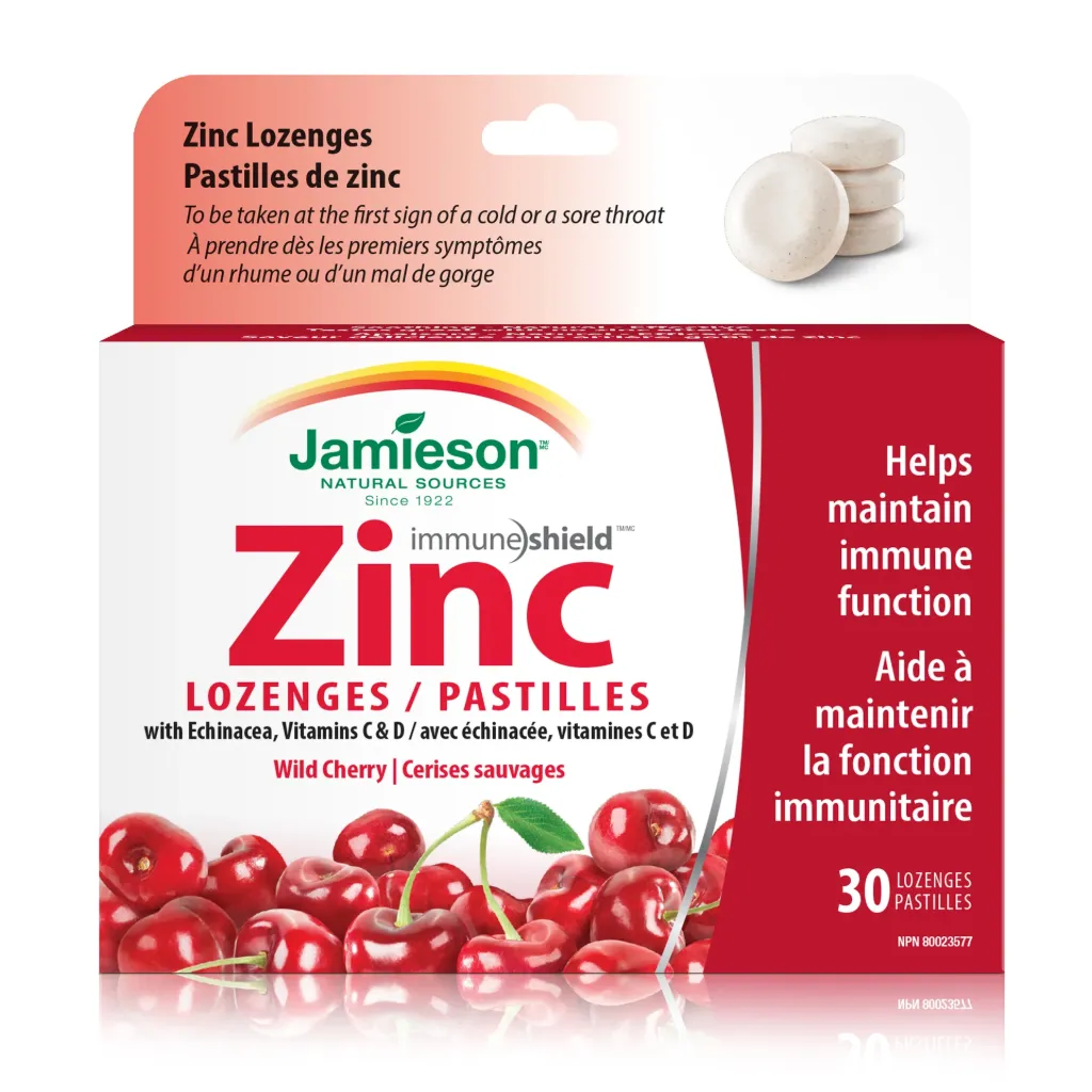 JAMIESON ZINC LOZENGE ECHINACEA VITAMIN C&D LEMON  & MENTHOL