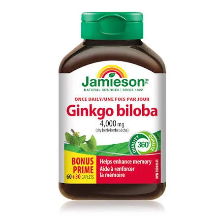 JAMIESON GINKGO MAX BILOBA 4000MG  60+30