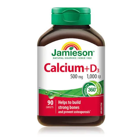 JAMIESON CALCIUM 500MG & VITAMIN D 1000IU (90)