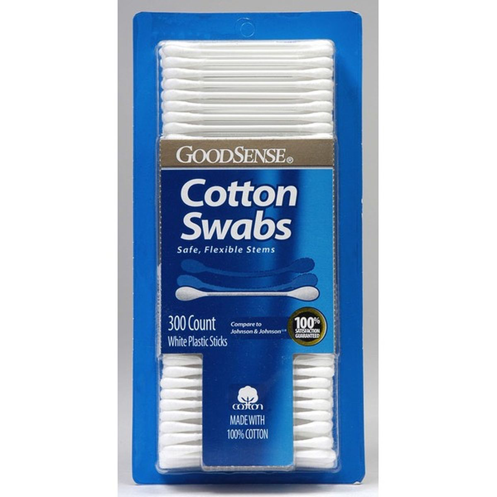 GoodSense Cotton Swabs Plastic Sticks 300ct