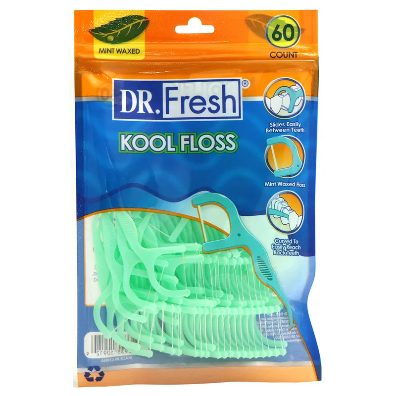 Dr Fresh Kool Floss Waxed Flossers 60ct