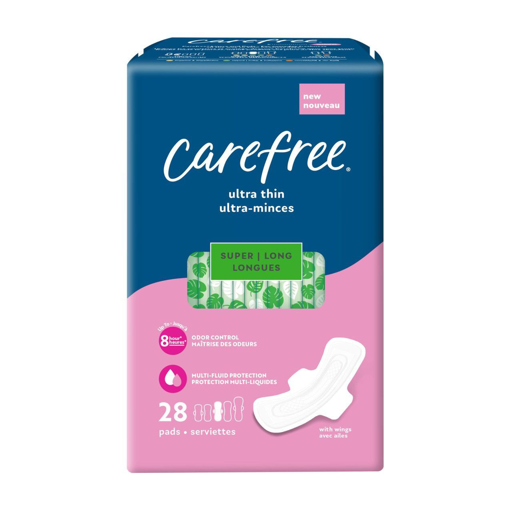 Carefree Ultra Thin Pads Super Long Wings 28's